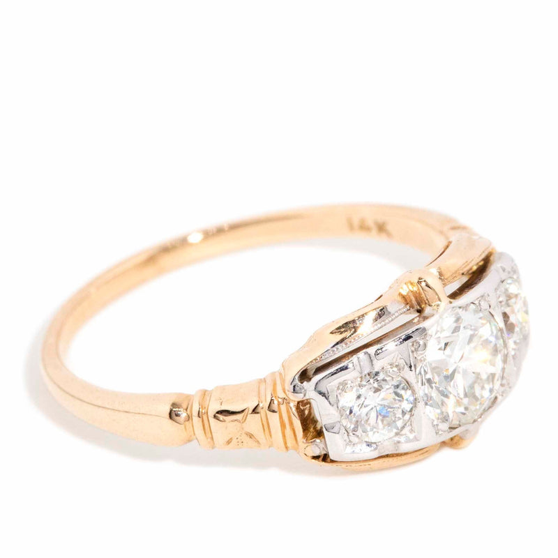 Vivi 1950s Three Stone Diamond Ring 14ct Gold* DRAFT Rings Imperial Jewellery 
