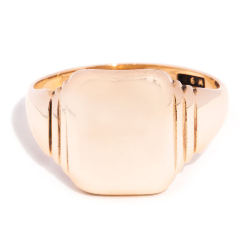 Wellesley 9ct Rose Gold Mens Rectangle Shaped Signet Ring* $ Rings Imperial Jewellery 