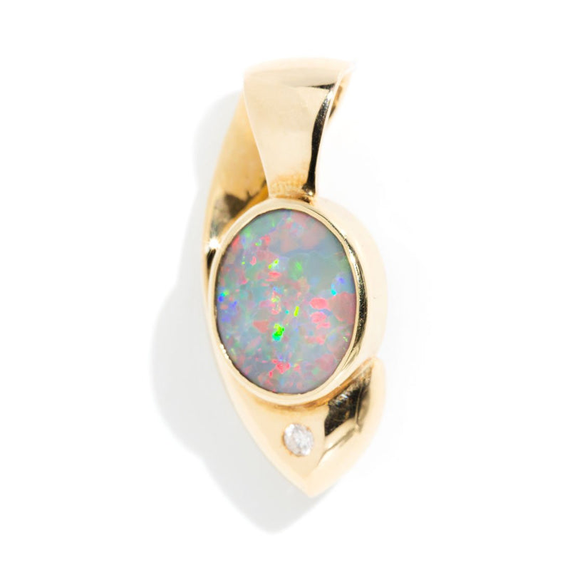 Winnie 18 ct Gold Vintage Opal Diamond Pendant*OB Pendants/Necklaces Imperial Jewellery 