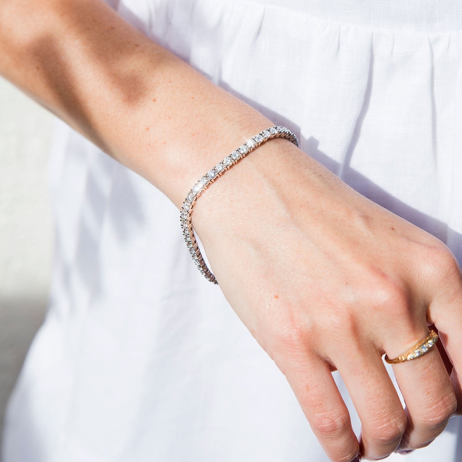 Winter 6.77 Carat Diamond 18 Carat White Gold Tennis Bracelet Bracelets/Bangles Imperial Jewellery - Auctions, Antique, Vintage & Estate