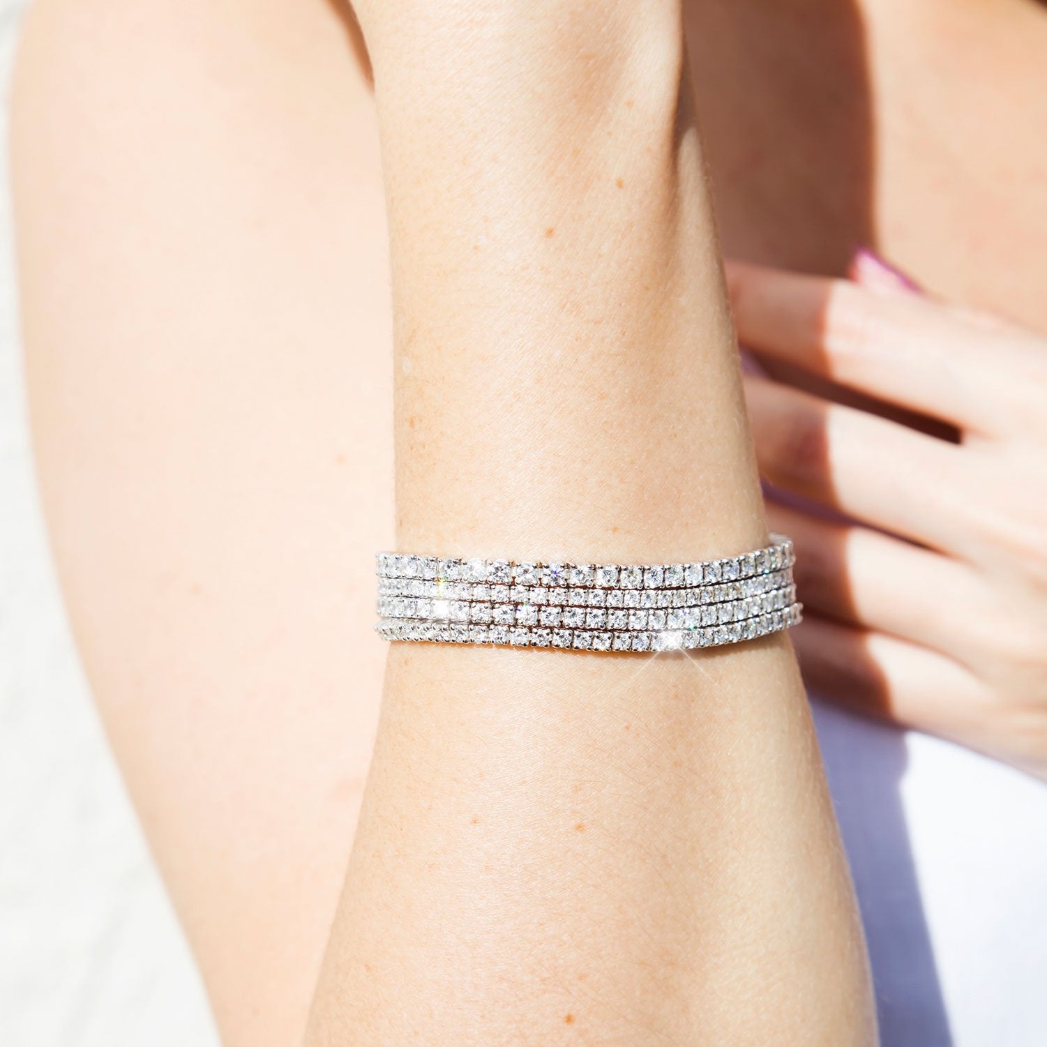 Winter 6.77 Carat Diamond 18 Carat White Gold Tennis Bracelet Bracelets/Bangles Imperial Jewellery - Auctions, Antique, Vintage & Estate