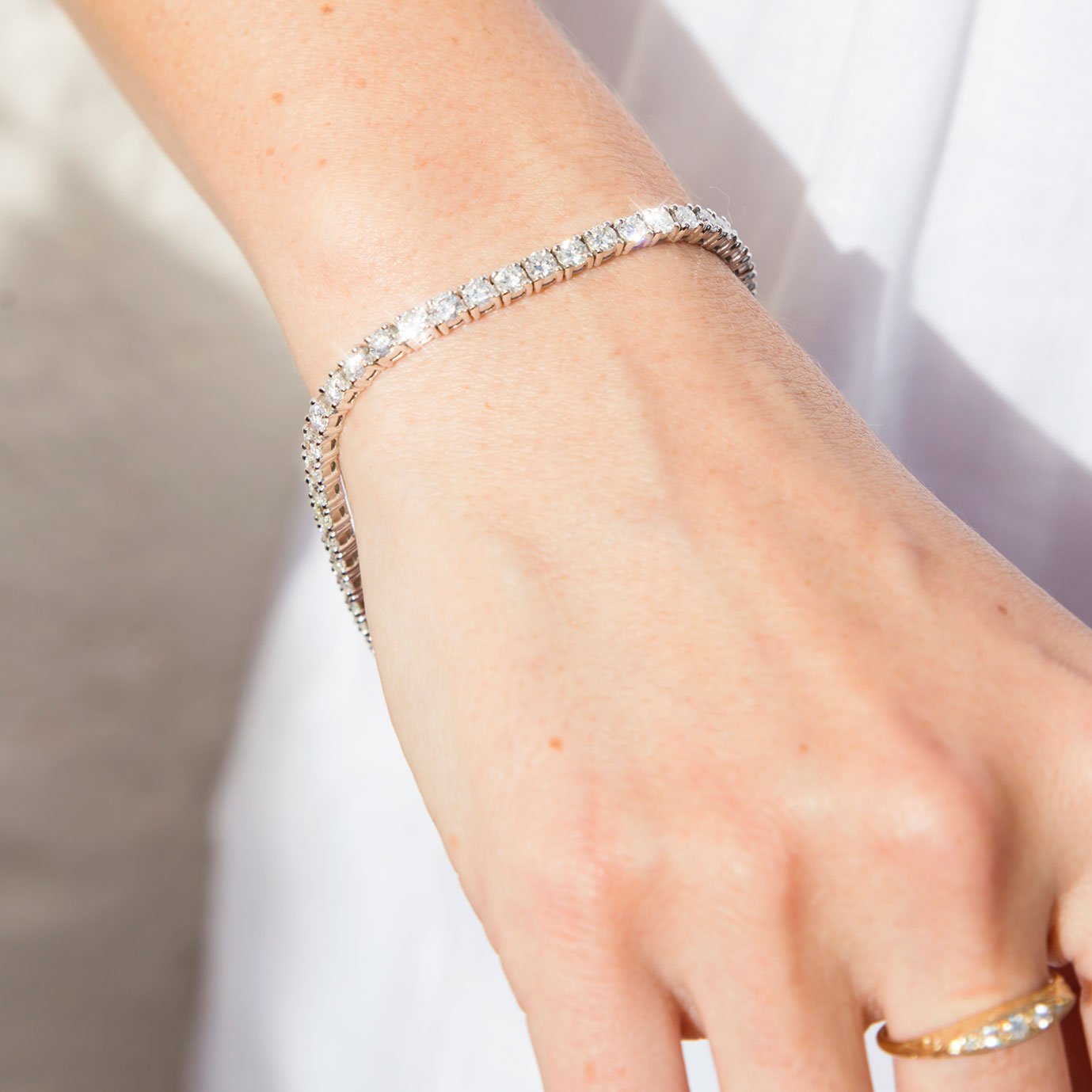 Winter 6.77 Carat Diamond 18 Carat White Gold Tennis Bracelet Bracelets/Bangles Imperial Jewellery - Auctions, Antique, Vintage & Estate
