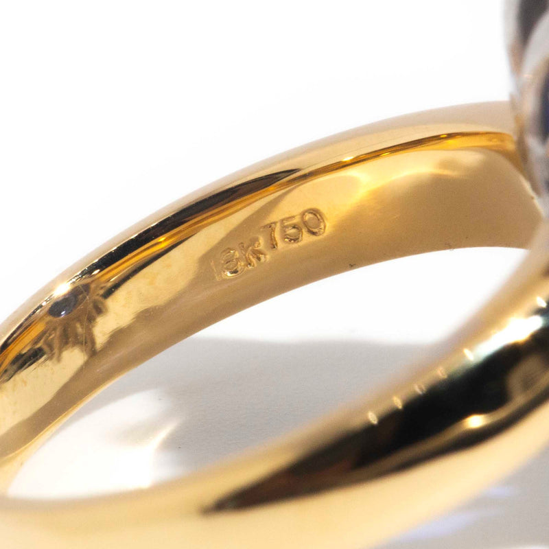 Yetta 18ct Gold Ceylon Sapphire Diamond Halo Ring* $ Rings Imperial Jewellery