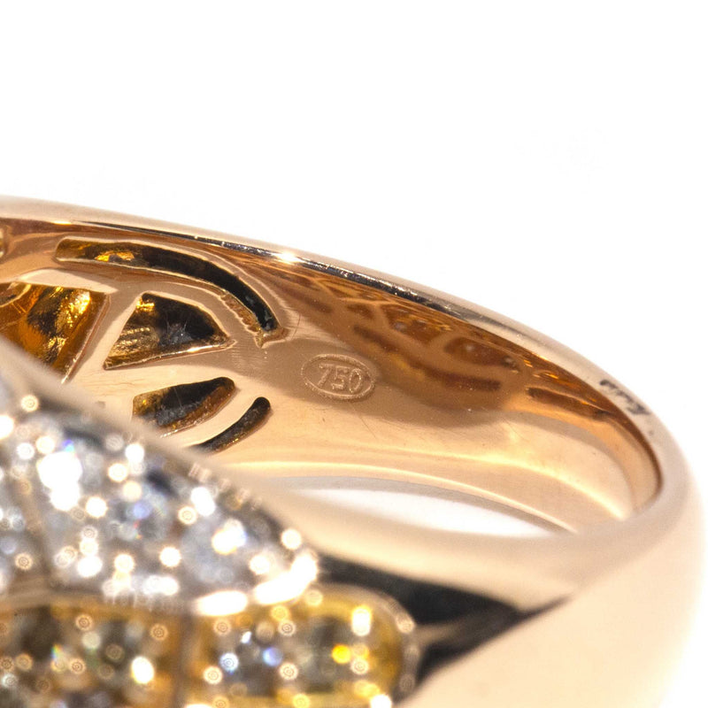 Yolanda 18ct Gold Diamond Geometrical Cluster Band Rings Imperial Jewellery 