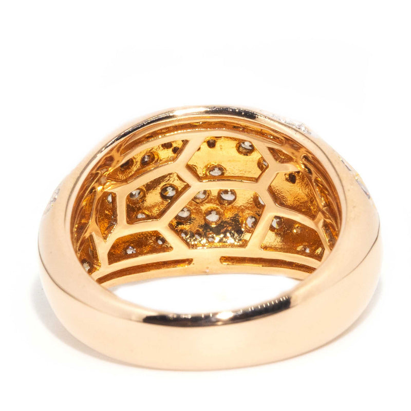 Yolanda 18ct Gold Diamond Geometrical Cluster Band Rings Imperial Jewellery 