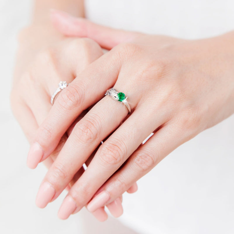 Yuna Platinum Mythical Fantasy Emerald Ring (S check Price needed) Rings Imperial Jewellery 