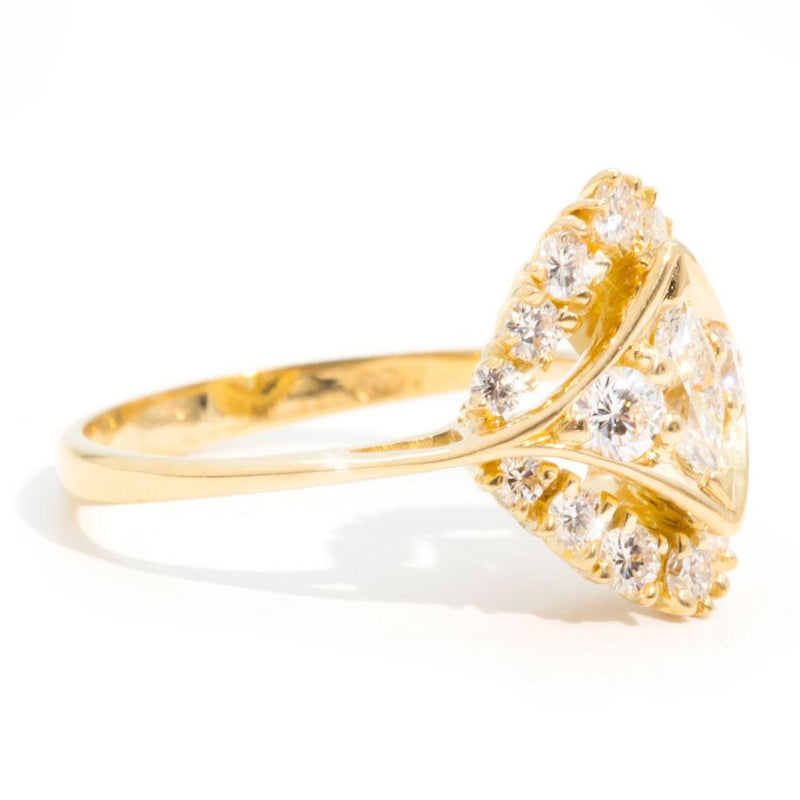 Zelda 18 Carat Yellow Gold Vintage Cluster Diamond Ring Rings Imperial Jewellery