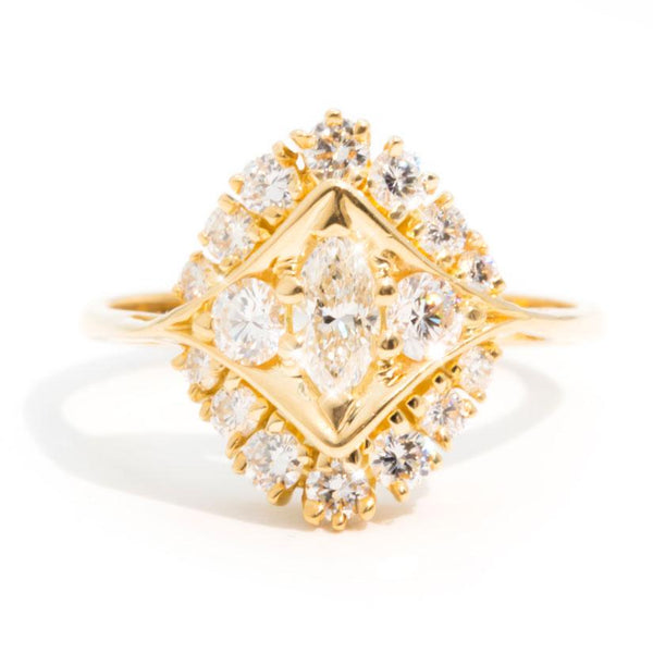 Zelda 18 Carat Yellow Gold Vintage Cluster Diamond Ring Rings Imperial Jewellery Imperial Jewellery - Hamilton