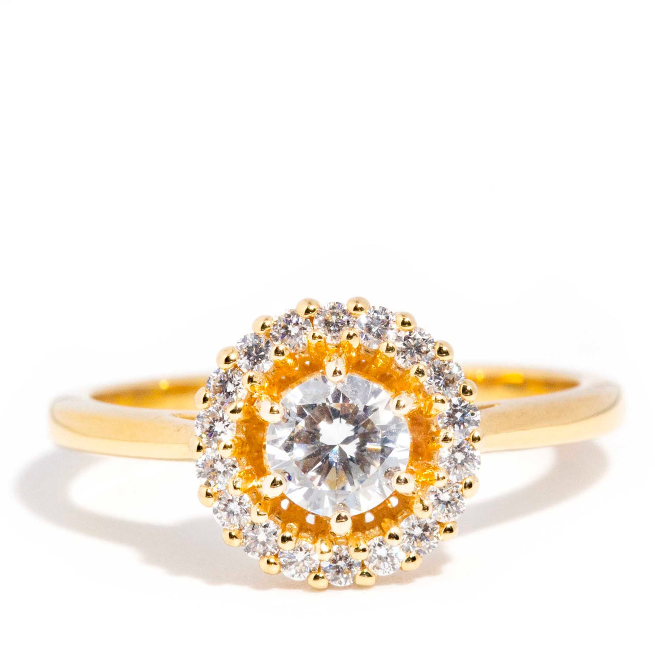 Zoey 0.67ct Diamond Contemporary 18ct Gold Halo Ring* GTG Rings Imperial Jewellery Imperial Jewellery - Hamilton