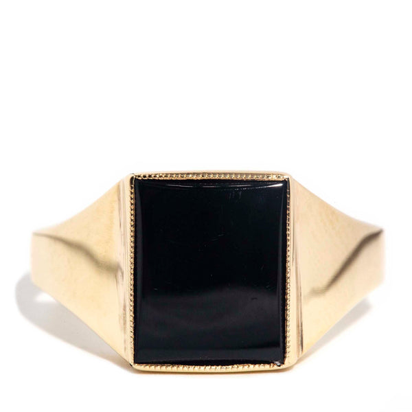 Zoya 1970s Buff Top Onyx Ring 9ct Gold* DRAFT Rings Imperial Jewellery Imperial Jewellery - Hamilton 